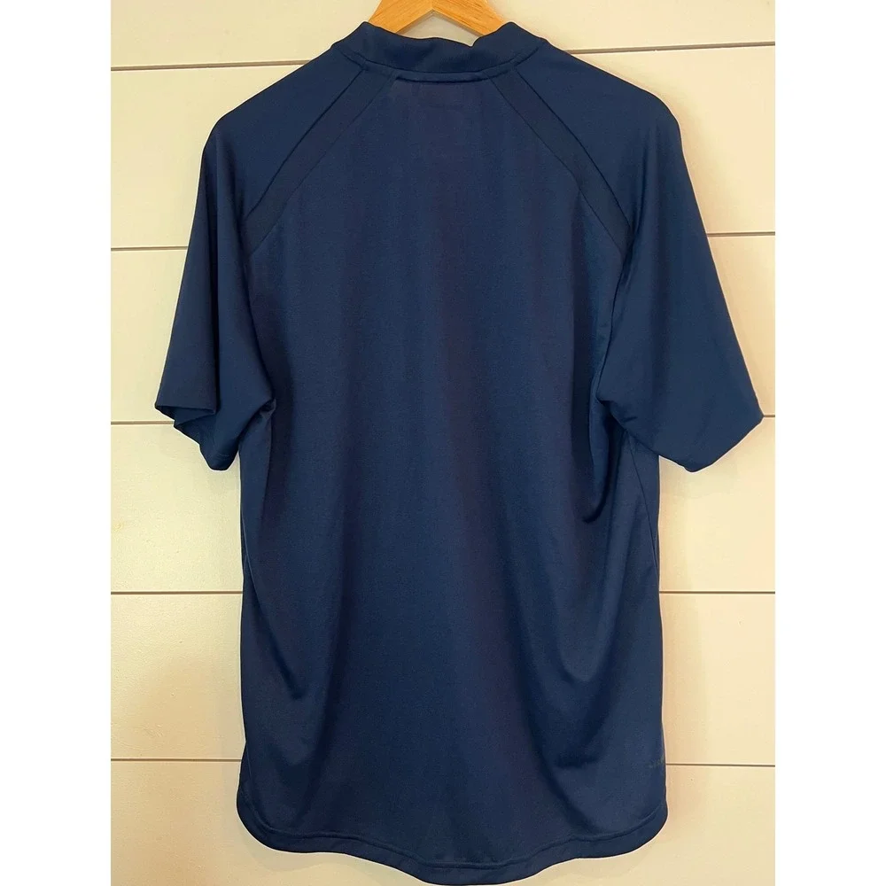 NWT adidas Mens Sideline Short Sleeve 1/4 Zip Shirt Navy Large active athletiC